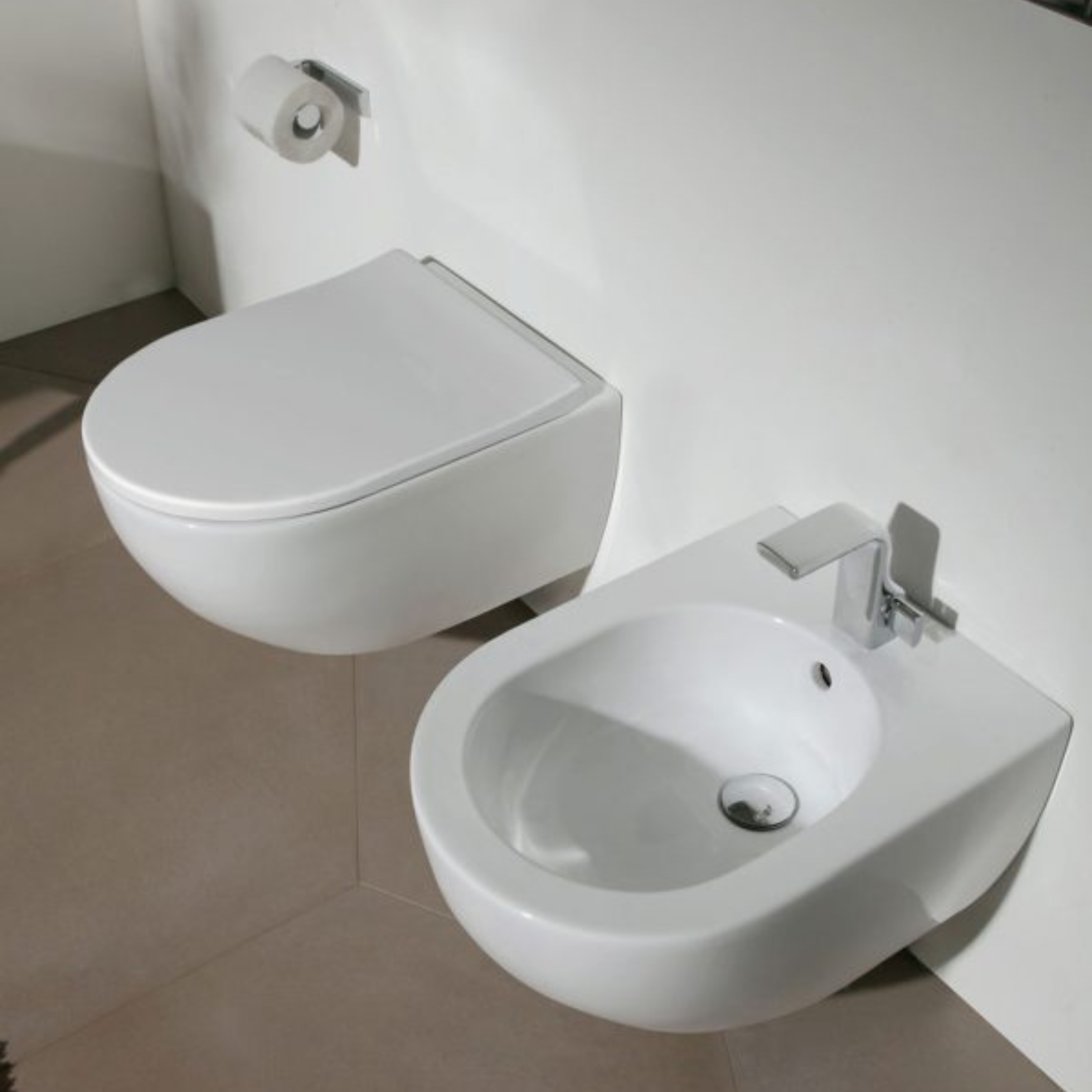 FLAMINIA MINIAPP GOCLEAN hang wc rimless mat wit LATTE