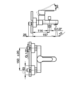 CISAL Tender badkraan chroom