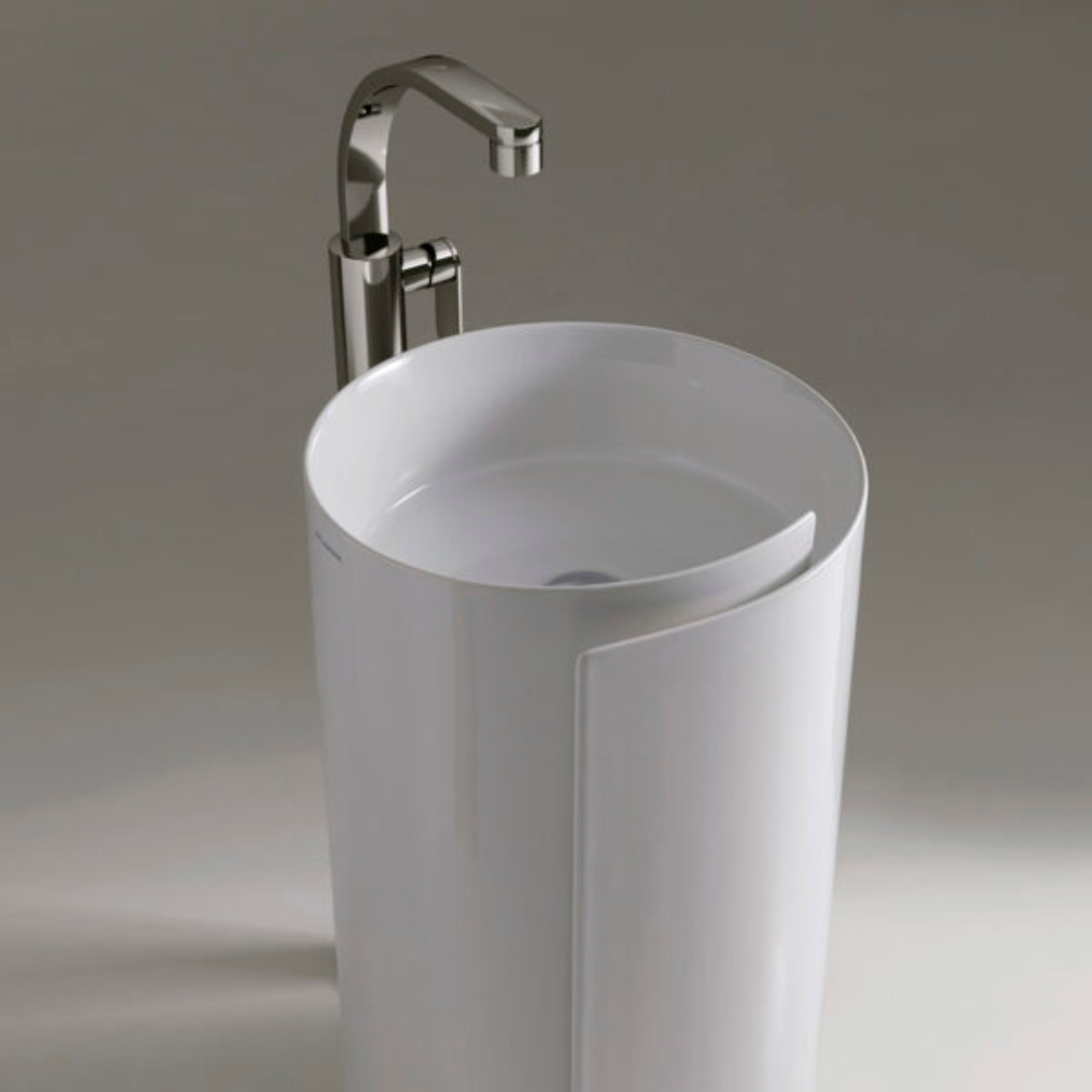 FLAMINIA MONOROLL vrijstaande kolom-wastafel 44 cm blinkend wit