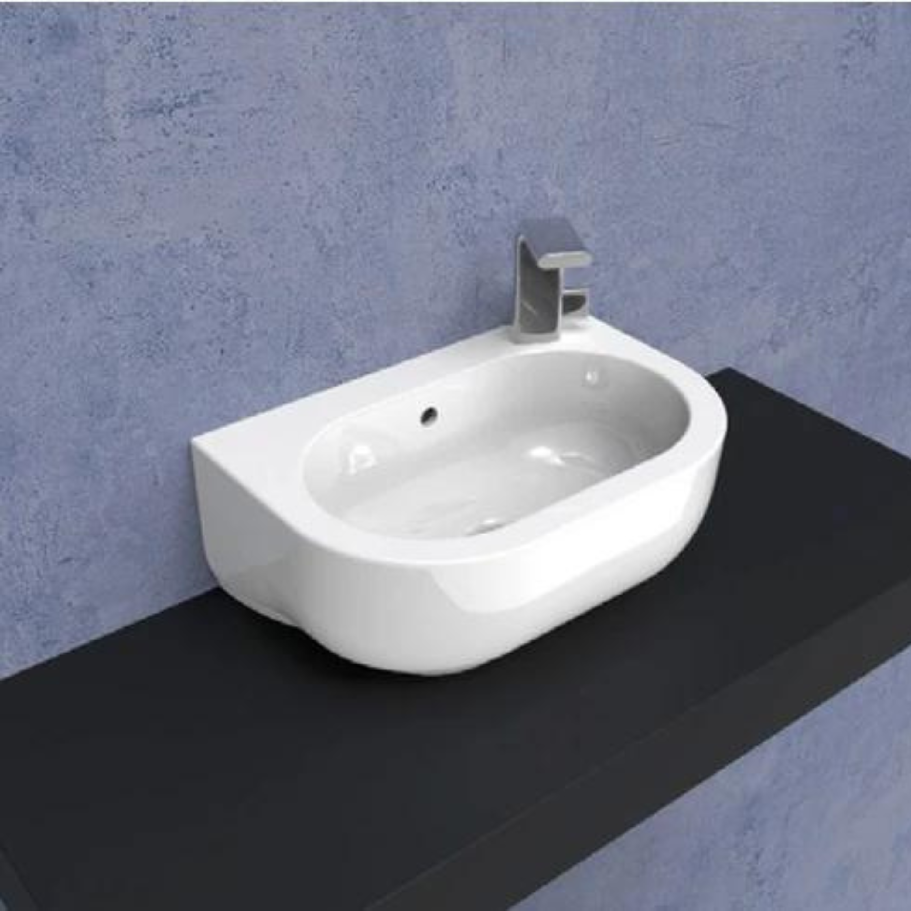 FLAMINIA- PASS hang of  opbouw small wastafel 35X23 blinkend wit